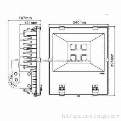 200W LED Floodlight with 1060 Aluminum Cooling Fins